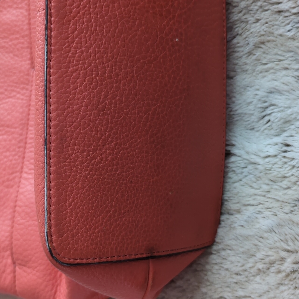 Michael Kors Peachy Pink Pebbled Leather Shoulder Tote Bag Purse Many Pockets - Picture 5 of 16